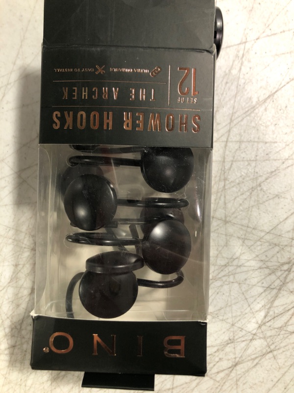 Photo 1 of BINO | Shower Curtain Hooks - Matte Black- Set of 12 | Hooks Shower Curtain | Shower Curtain Rings Hooks | Rust Proof Shower Curtain Hooks | Bathroom Shower...
Color:Matte Black