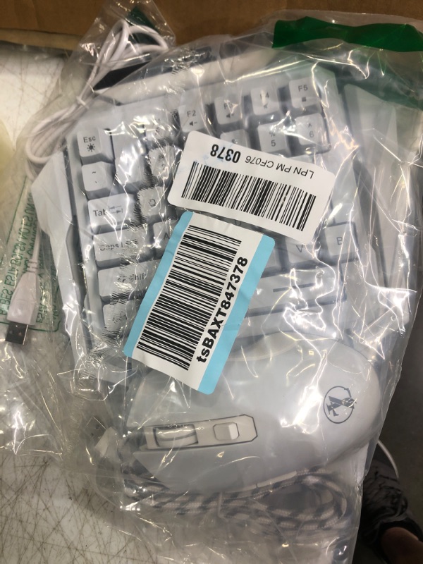 Photo 1 of ZJFKSDYX One-Handed Gaming Keyboard and Mouse Combo, RGB Backlit 35-Key Mini Gaming Keyboard and 6D Gaming Mouse, Supports PC Gamers (White)