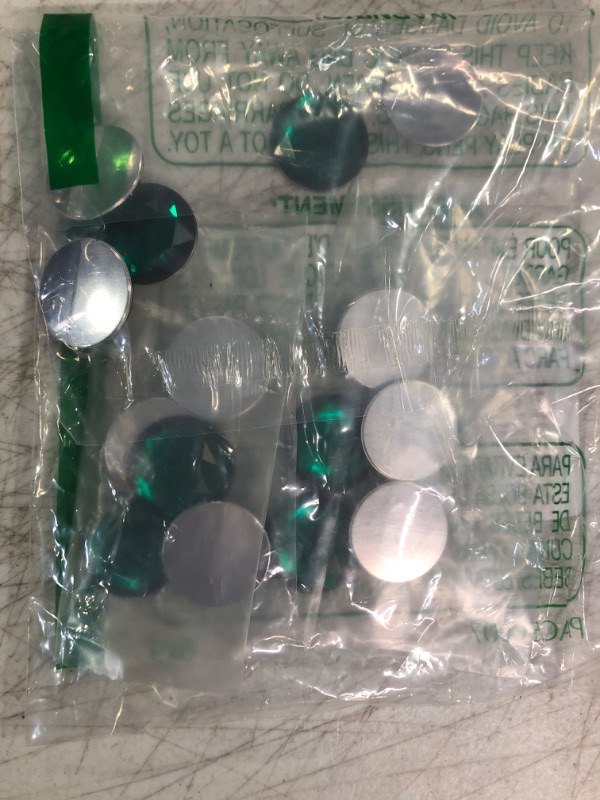 Photo 2 of 25mm Green Emerald .MD Flat Back Round Acrylic Rhinestones Plastic Circle Gems for Costume Making Cosplay Jewels Pro Grade Embelishments - 20 Pieces (Emerald)