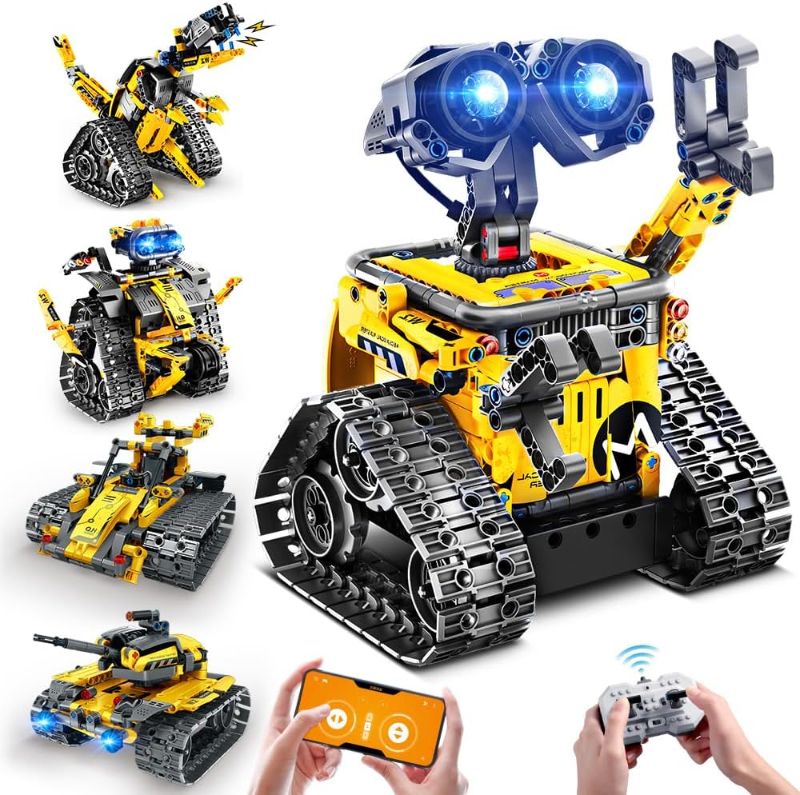 Photo 1 of INSOON Robot Toys for Kids Building Set, 520 PCS App & Remote Control Robotics Kit 5-in-1 RC Wall Robot/Engineer Robot/Dinosaur Building STEM Toys Gift for Kids 6 7 8 9 10 11 12+ Years Old Boys Girls
