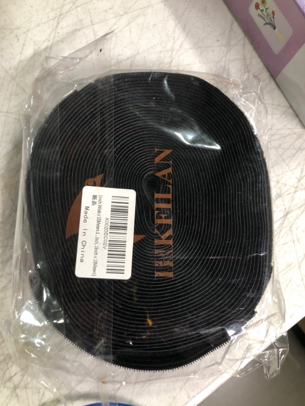 Photo 2 of 1'' Width x 10Meters Length Black Sew On Hook and Loop Tape Fastening Nylon Fabric Tape (Black, 1 Inch x 10 Meters) Black 1 Inch x 10 meters