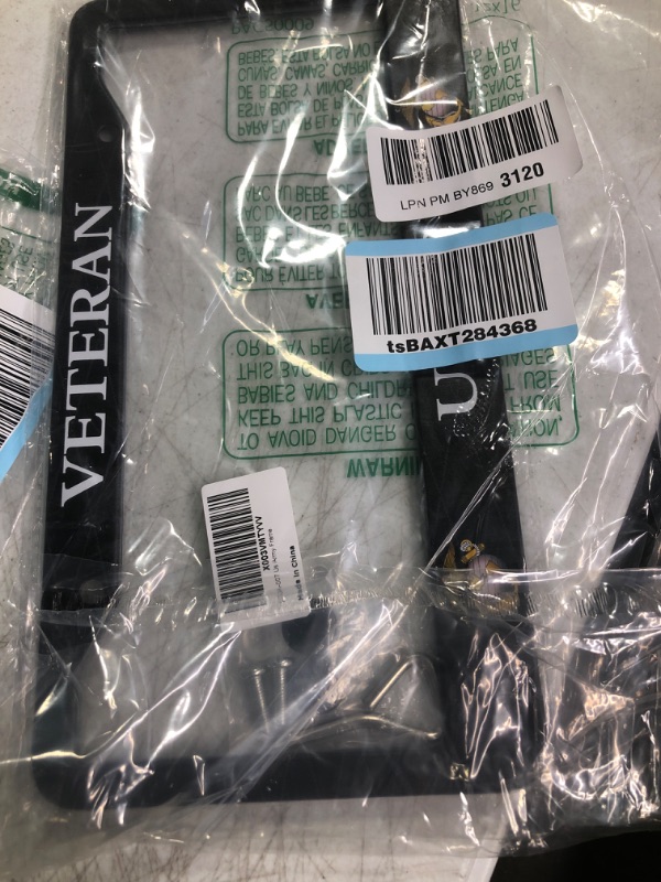 Photo 1 of Veteran US Army Design License Plate Frame Army Decorative Stainless Steel Car License Plate Cover for Men Women Boys Girls Fans 12 X 6 Inch