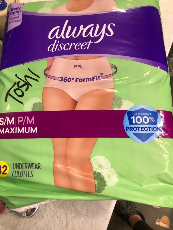 Photo 2 of Always Discreet Adult Underwear Pull On Small/Medium Disposable Heavy Absorbency, 03700088736 - Pack of 19 Small/Medium (Pack of 19)