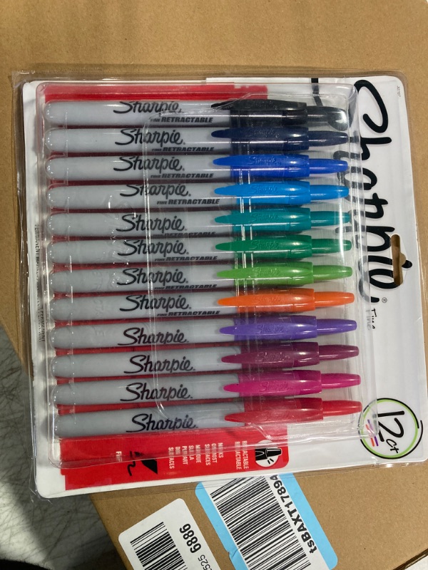 Photo 2 of SHARPIE Retractable & Permanent Markers, Fine Point, Assorted Colors, 12 Count Bundle 12 Count Assorted Markers + Marker, 12-Count