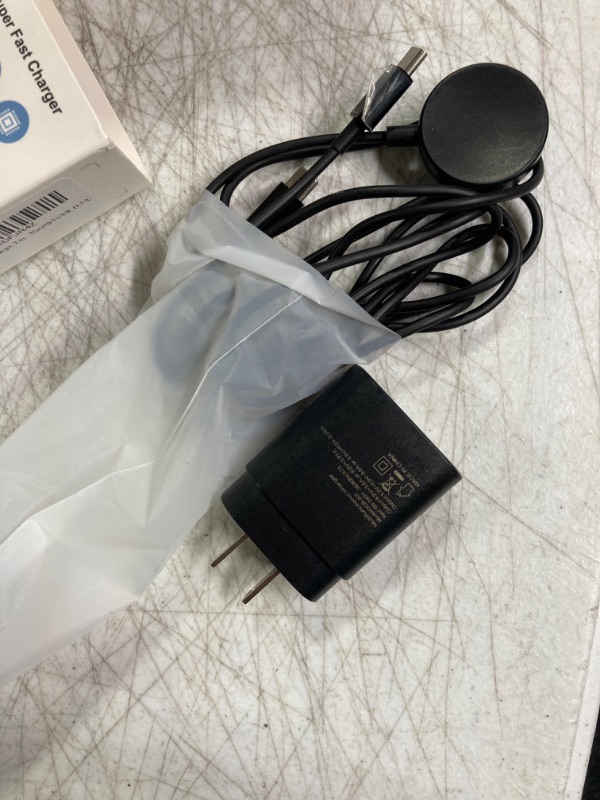 Photo 1 of 25W USB C Charger, 2 in 1 Watch Charger Compatible for Samsung Galaxy Watch 6/6 Classic/5 Pro/5/4/3/Active2/1 and Galaxy S23 Ultra/S22/21/20 Note20/10/9/Z Fold 4(4.9 ft) black