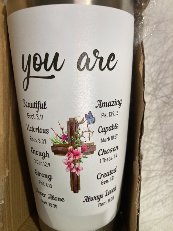 Photo 2 of YXOTJHS Christian Gifts for Women, Inspiration Religious Gifts, Bible Verse Encouragement Gifts, Thank You Gifts, Birthday Gifts for Women, Mom, Friend, Sister -20 Oz Stainless Steel Tumbler Christian A