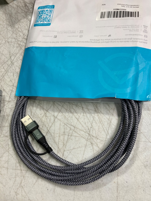 Photo 2 of AINOPE USB C Cable Type C Charger Fast Charging 3.1A 10FT iPad Pro Charger Cable Durable Nylon Braided USB A/C to USB-C Cable for iPad Pro/AIR/Mini 6 MacBook Galaxy S23 S22 21 S10 Note 10FT Grey