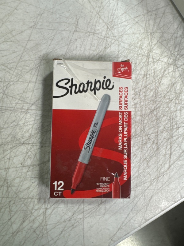 Photo 2 of Sharpie Permanent Markers, Fine Point, Red, 12 Count