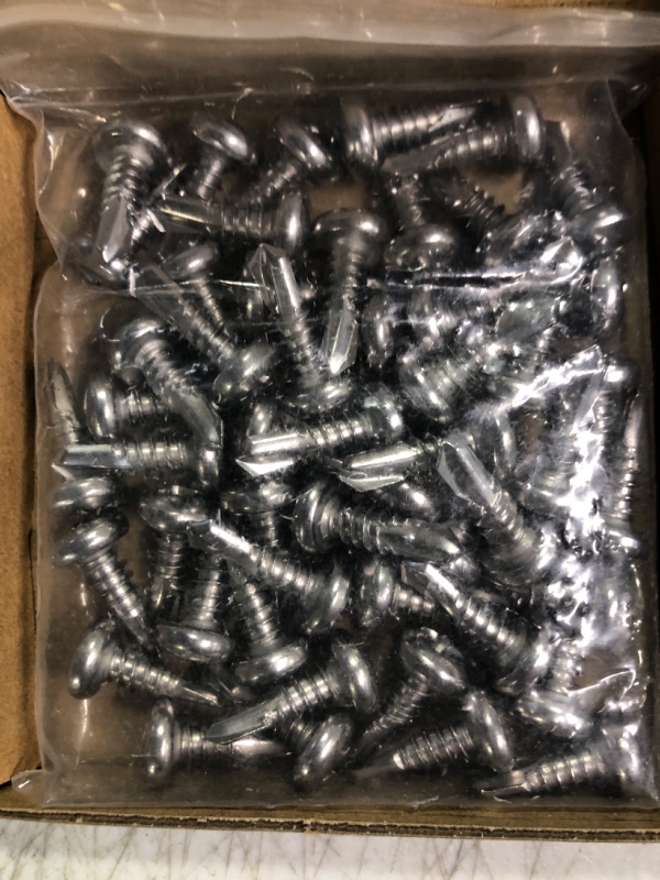 Photo 2 of #14 x 3/4" Pan Head Self Drilling Screws, Phillips Drive, 410 Stainless Steel Sheet Metal Screws,Self Tapping, Dovetail Screws, Pack of 50 #14 x 3/4" 50