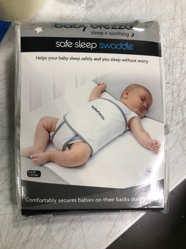 Photo 2 of Baby Brezza Safe Sleep Swaddle Blanket for Crib Safety for Newborns and Infants – Safe, Anti-Rollover Blanket in White, by Tranquilo Reste