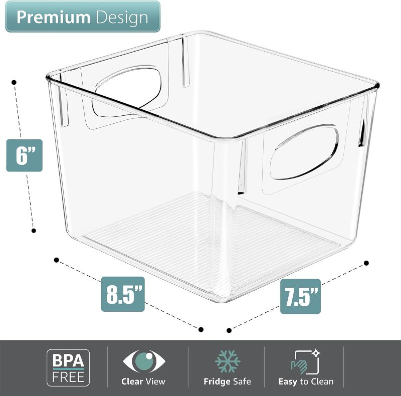 Photo 1 of *ONLY ONE*Utopia Kitchen Caddy Pantry Organization and Storage Bin-  Large Pantry Organizer Bin - Storage Organizing Bin - Fridge Organizer with Built in Handles. Clear