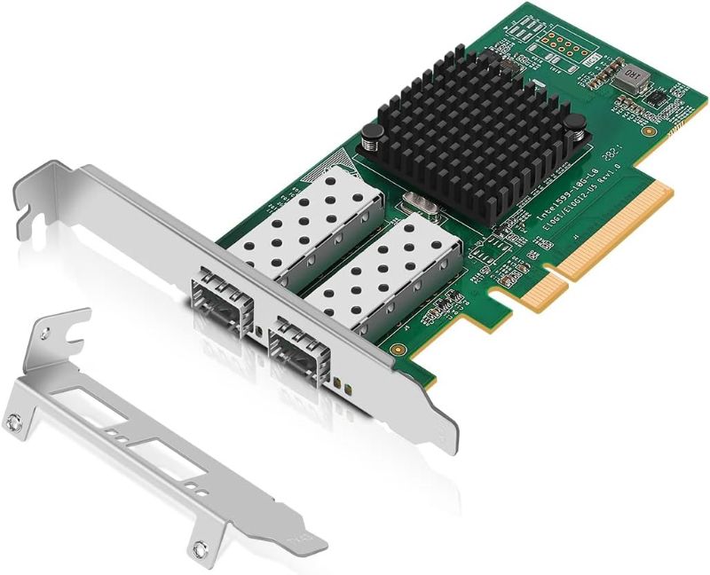 Photo 1 of 10Gb Dual LAN SFP PCI-e Network Card, Intel 82599(X520-DA2) Controller, NICGIGA 10Gbps Ethernet Adapter, 2 * 10Gbe SFP Port, 10G NIC Card, Support Windows/Windows Server/Linux/VMware