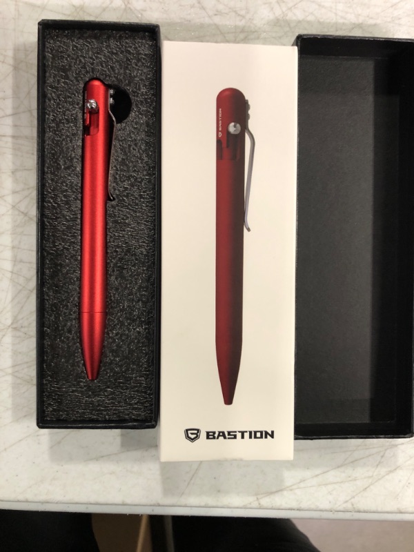 Photo 2 of BASTION® Luxury Mechanical Pencil, Professional Lightweight Medium Point Aluminum Pencil for Birthday Gift includes 20 x 0.77mm Lead Refills - Red Red Aluminum