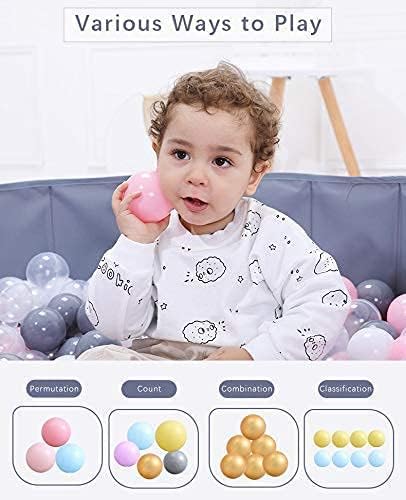 Photo 2 of Ball Pit Balls for Toddlers, BPA Free Crush Proof Plastic Toy Balls for Ball Pit, Children's Pool Water Toys, Macaron Ocean Balls for Play Tent 2.15 Inch Pack of 100