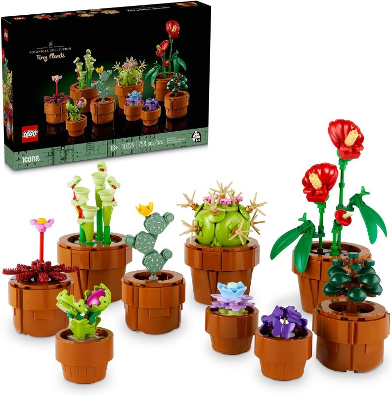 Photo 1 of LEGO Icons Tiny Plants Building Set, Cactus Décor Gift Idea for Flower-Lovers, Carnivorous, Tropical and Arid Flora, Build and Display, Botanical Collection, Creative Building Sets for Adults, 10329