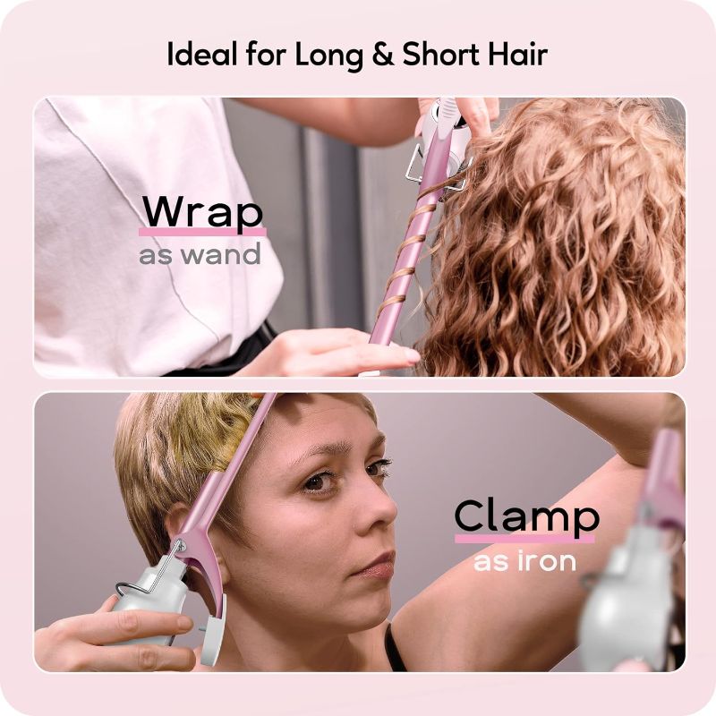 Photo 2 of 1/2 Inch Curling Iron Wand Ceramic, Small Barrel Curling Iron for Tight Curls, Half Inch Tiny Curling Wand for Short & Long Hair, Heat Up Fast, Digital Temp Control