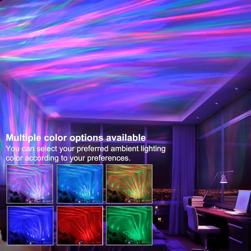 Photo 2 of Aurora Galaxy Projector, Star Projector, Space Projector - Night Light Projector Gift for Kids Room Adults Bedroom Decor, with Remote and Music Sync (Aurora Basic)