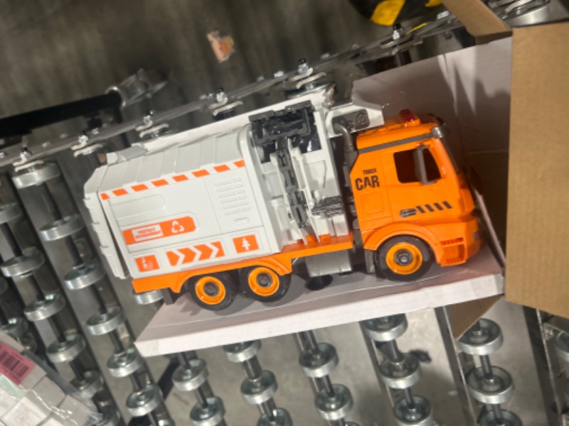 Photo 1 of Garbage Truck Toys, DIY Realistic Recycling Trash Truck Toy with Light and Sound, 4 Trash Cans, Gifts for 3 4 5 6 7 8 Year Old Boys Girls Toddlers
