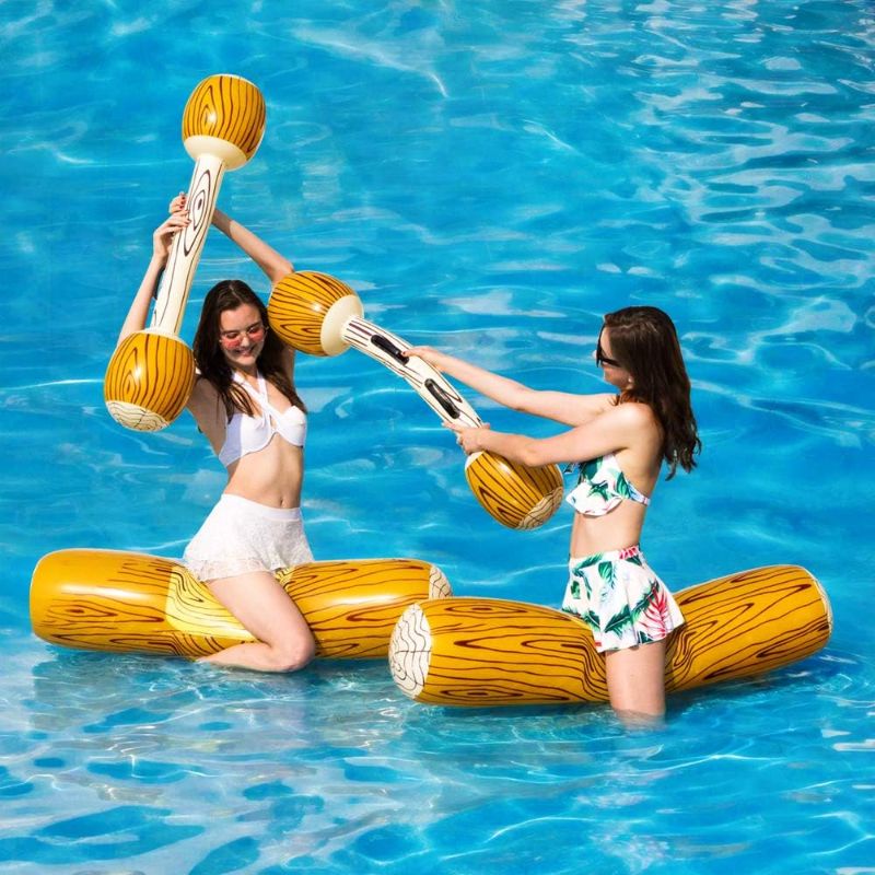 Photo 2 of 2 Pcs Set Inflatable Floating Row Toys, Adult Children Pool Party Water Sports Games Log Rafts to Float Toys