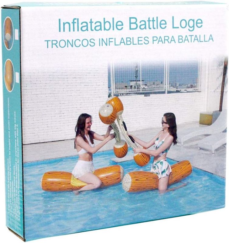 Photo 1 of 2 Pcs Set Inflatable Floating Row Toys, Adult Children Pool Party Water Sports Games Log Rafts to Float Toys