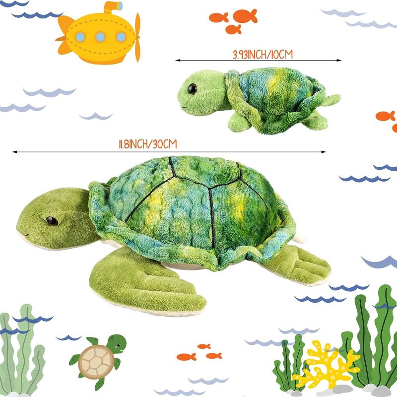 Photo 1 of Aoriher 5 Pieces Plush Turtle Set 12 Inch Stuffed Sea Turtle Mom with 4 Little Plush Turtles Soft Plush Stuffed Animal Toys Tortoise Hugging for Birthday Party Favors Easter, Christmas (Cute Style)