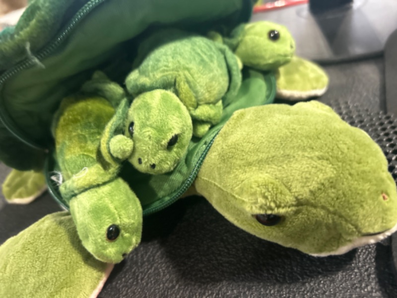 Photo 1 of Aoriher 5 Pieces Plush Turtle Set 12 Inch Stuffed Sea Turtle Mom with 4 Little Plush Turtles Soft Plush Stuffed Animal Toys Tortoise Hugging for Birthday Party Favors Easter, Christmas (Cute Style)