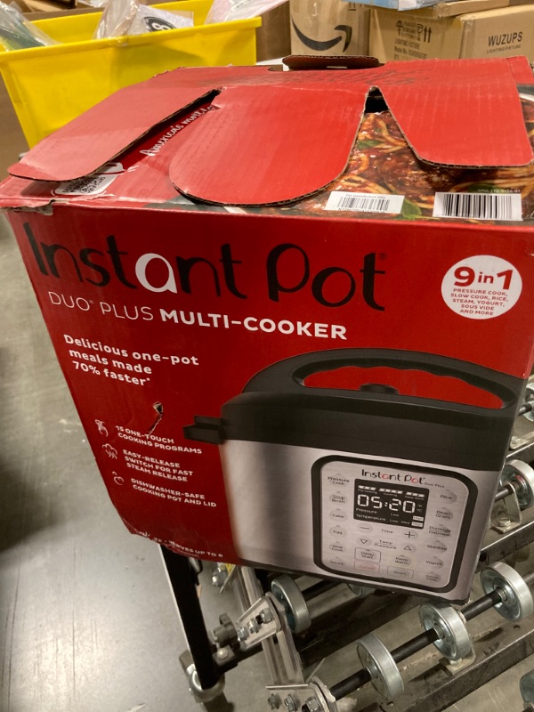 Photo 3 of *** MAJOR DAMAGED***
Instant Pot Duo Plus 9-in-1 Electric Pressure Cooker, Slow Cooker, Rice Cooker, Steamer, Sauté, Yogurt Maker, Warmer & Sterilizer, Includes App With Over 800 Recipes, Stainless Steel, 6 Quart 6QT Duo Plus