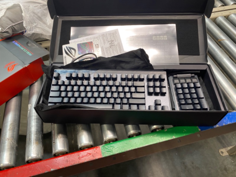 Photo 3 of ASUS ROG Claymore II Wireless Modular Gaming Mechanical Keyboard (ROG RX Blue Switches, Detachable numpad & Wrist Rest for TKL 80%/100%, Aura Sync, Media Controls, Fast Charge, USB 2.0 Passthrough) Blue Switch PBT Cap ***USED***SOME OF THE KEYS ARE NOT WO