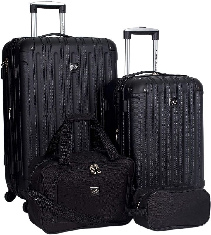 Photo 1 of ****TORN SIDE ON BIGGEST BAG**** 
Travelers Club Midtown Hardside 4-Piece Luggage Travel Set, Expandable, Black