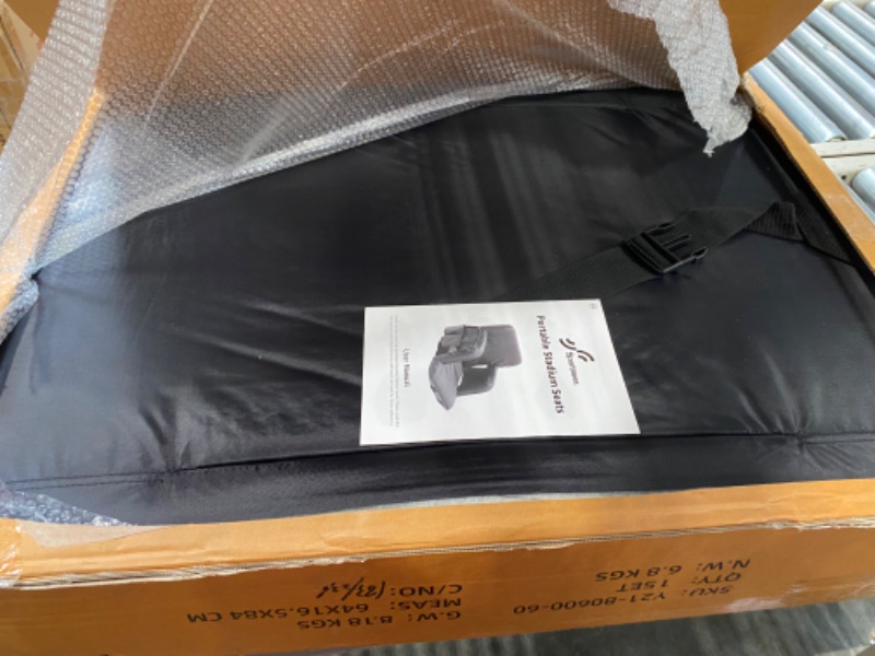 Photo 1 of ***LONG SLIT***(See photos) Stadium Seats for Bleachers with Back Support and Cushion Extra Wide, Sportneer 2 Pack Bleacher Seats Reclining Chair with Thick Padded Cushion Wide Pockets and Arm Rests Lightweight Bench Chair