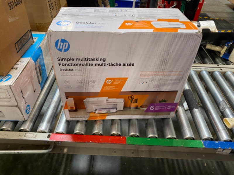 Photo 2 of HP DeskJet 4155e Wireless Color All-in-One Printer with bonus 6 months Instant Ink (26Q90A), white