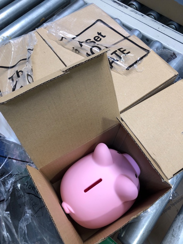 Photo 1 of 6 Pack Plastic Piggy Bank Pig Money Bank Kids Cute Piggy Bank Coin Bank for Girls Boys Saving Money Box Children Toy Gifts for Birthday, Valentine's Day, Baby Shower (Colorful, 5.1 x 3.9 x 4.5 inch)