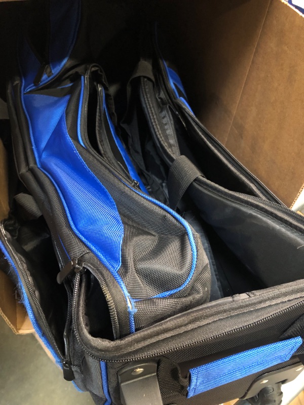 Photo 1 of 3 Ball Bowling Bags with Wheels,Fixed Bowling Ball Cup With Velcro,Independent Shoe Compartment,Bowling Ball Bag 3 Ball Roller with Multiple Pockets, Retractable Handle Extend Up to 43.3In 