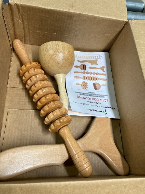 Photo 1 of 3-in-1 Wood Therapy Massage Tools Lymphatic Drainage Massager Wooden Massager Body Sculpting Tools for Maderoterapia Colombiana,Anti-Cellulite,Body Contouring and Shaping