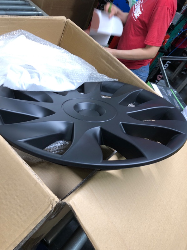Photo 1 of XINFOOB Tesla Model Y Wheel 19-Inch Hub Cap Replacement ABS Cover Set of 4 Matte Black 2020-2023 Model Y Accessories 19" matte black style 1