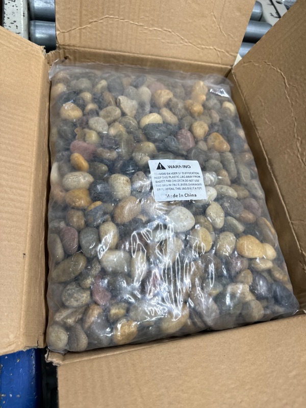 Photo 2 of 18 Pounds Pebbles Aquarium Gravel River Rock, Natural Polished Decorative Gravel, Polished Pebbles,Garden Ornamental River Pebbles Rocks, Mixed Color Stones for Landscaping Vase Fillers (18.3) 18.3 Pounds