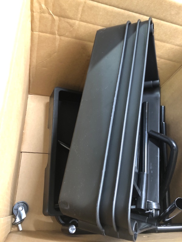 Photo 1 of 4 Tier Rolling Utility Cart with Handle,REBECAT Utility Cart Made of Multifunctional Storage Organizer Tool for Kitchen,Bathroom,Living Room,Office(Black) Black 4 Tier