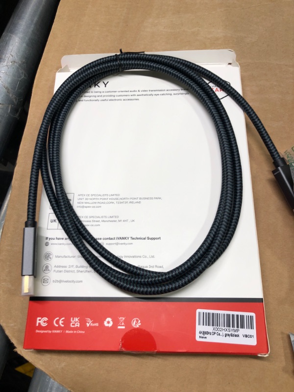 Photo 2 of IVANKY VESA Certified DisplayPort Cable, 6.6ft DP Cable 1.2,[4K@60Hz, 2K@165Hz, 2K@144Hz], Gold-Plated Braided High Speed Display Port Cable 144Hz, for Gaming Monitor, Graphics Card, TV, PC, Laptop