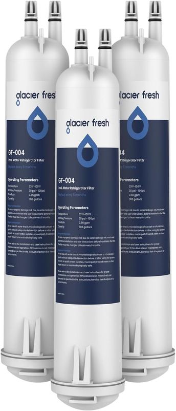 Photo 1 of GLACIER FRESH 4396841 Refrigerator Water Filter Compatible with EDR3RXD1, 4396841, 4396710, Filter 3, 46-9083,46-9030, 9030, 9083 Refrigerator Water Filter | 3 Pack
