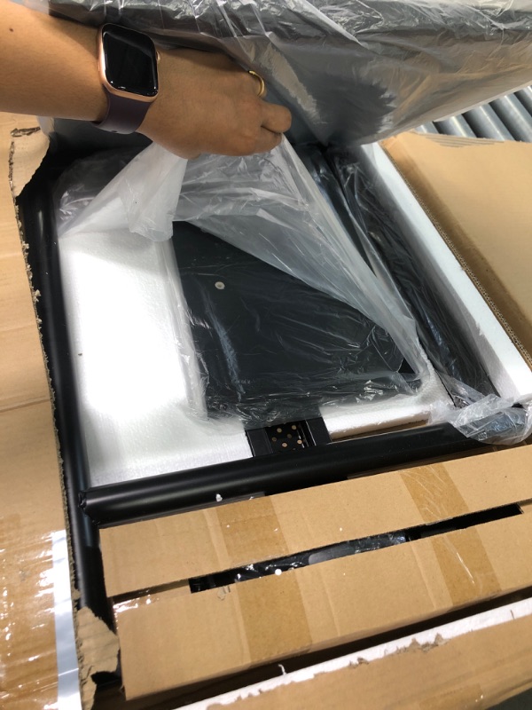 Photo 1 of TigerDad Over Bed Table with Wheels Adjustable | Rolling Laptop Table Overbed Desk Hospital Tray Table Sofa Chair Side Table (Black)
