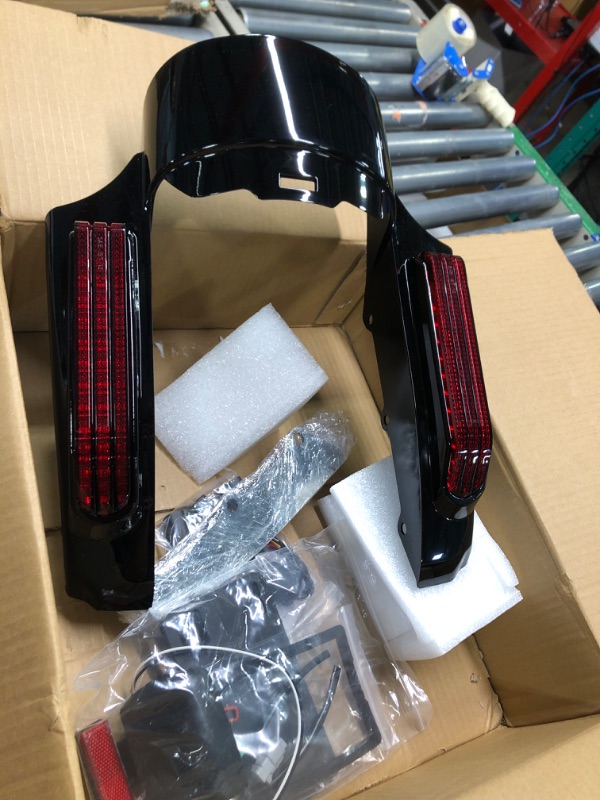 Photo 1 of HDBUBALUS Motorcycle Rear Fender Fascia LED Light Fit for Harley Touring Road Glide Street Glide Electra Glide Road King Ultra Limited 14-2023 Gloss Black