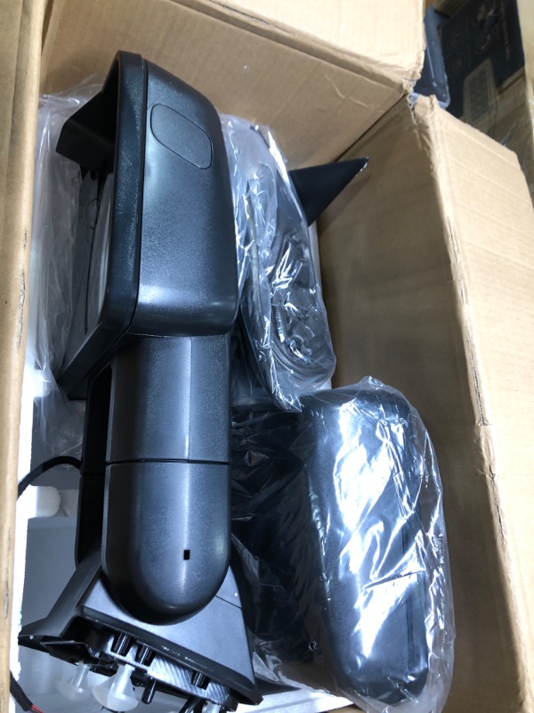 Photo 1 of ECCPP Towing Mirrors Pair Side Replacement fit for 2003-2007 for Chevy for Silverado for GMC for Sierra Power Heated Signal Light Width Light Chrome Cap Left and Right Side Tow Mirrors
