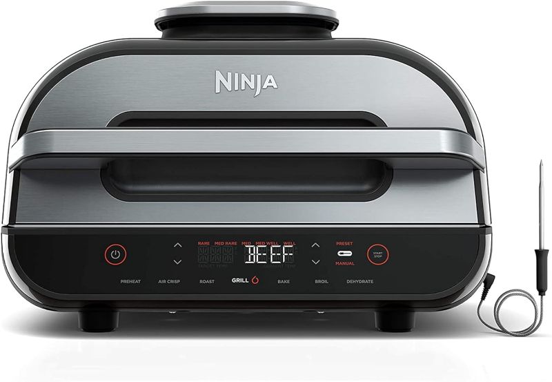 Photo 1 of ***** NO LID****Ninja FG551 Foodi Smart XL 6-in-1 Indoor Grill with Air Fry, Roast, Bake, Broil & Dehydrate, Smart Thermometer, Black/Silver
