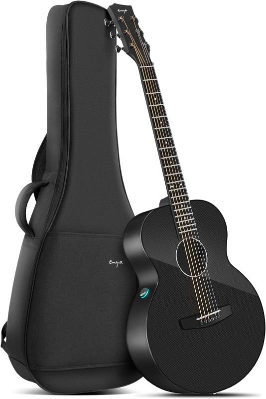 Photo 1 of Enya Acoustic Electric Guitar Carbon Fiber X3 Pro Mini Travel Guitar AcousticPlus 36” 3/4-Sized Guitar Bundle with Gig Bag, Instrument Cable & USB Type-C Charging Cable(X3 PRO MINI)
