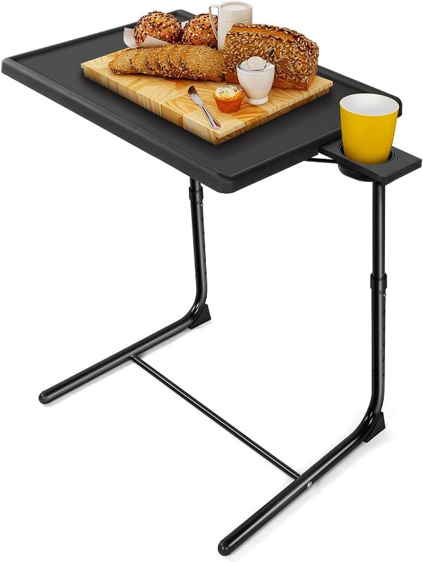 Photo 1 of ** $46 retail price, comes with 2**
LORYERGO TV Tray - TV Table, Folding Table Trays, w/6 Height & 3 Tilt Angle, w/Cup Holder, Dinner Tray for Eating on Couch, Laptop, Bed & Couch