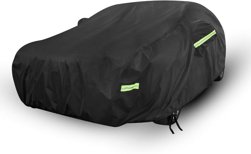 Photo 1 of Car Cover Waterproof All Weather for Automobiles, Outdoor Indoor Full Exterior Covers for Sedan Black(Suggest Car Length from 194"-208")