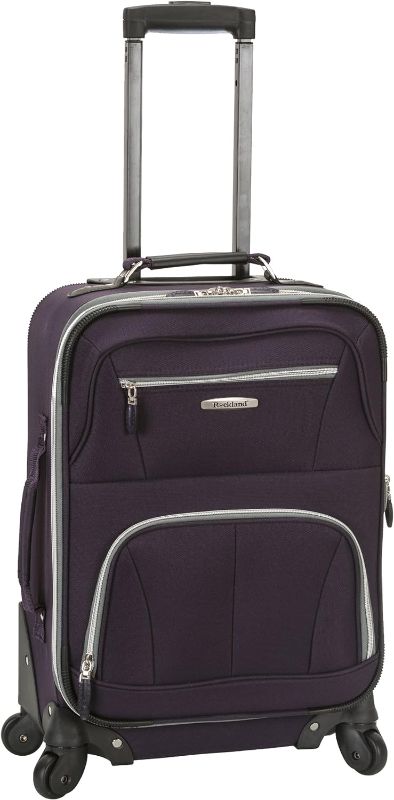 Photo 1 of Rockland Pasadena Softside Spinner Wheel Luggage, Purple, Carry-On 20-Inch