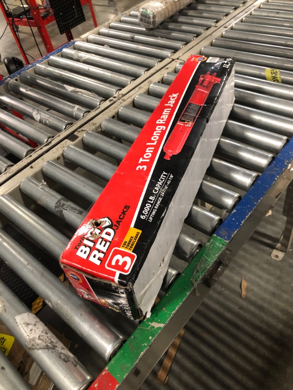 Photo 1 of BIG RED T30306 Torin Hydraulic Long Ram Jack with Single Piston Pump and Clevis Base (Fits: Garage/Shop Cranes, Engine Hoists, and More): 3 Ton (6,000 lb) Capacity, Red 3 Ton Single Pump