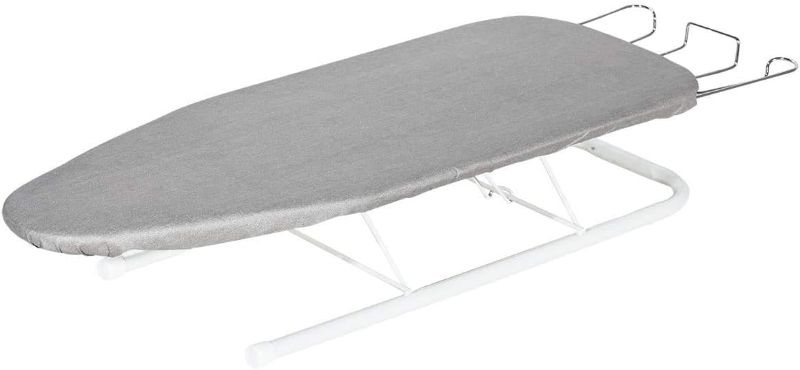 Photo 1 of  STORAGE MANIAC Tabletop Ironing Board with Iron Rest, All-Iron Frame & Silver Metallic Cover for Faster Ironing - Silver Grey
