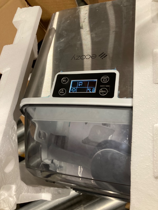 Photo 4 of *** NOT FUNCTIONAL**** SELLING AS PARTS*****
 Countertop Ice Makers, 45lbs Per Day, 24 Cubes Ready in 13 Mins, Stainless Steel Housing, Auto Self-Cleaning Ice Maker with Ice Bags and Ice Scoop for Kitchen Office Bar Party